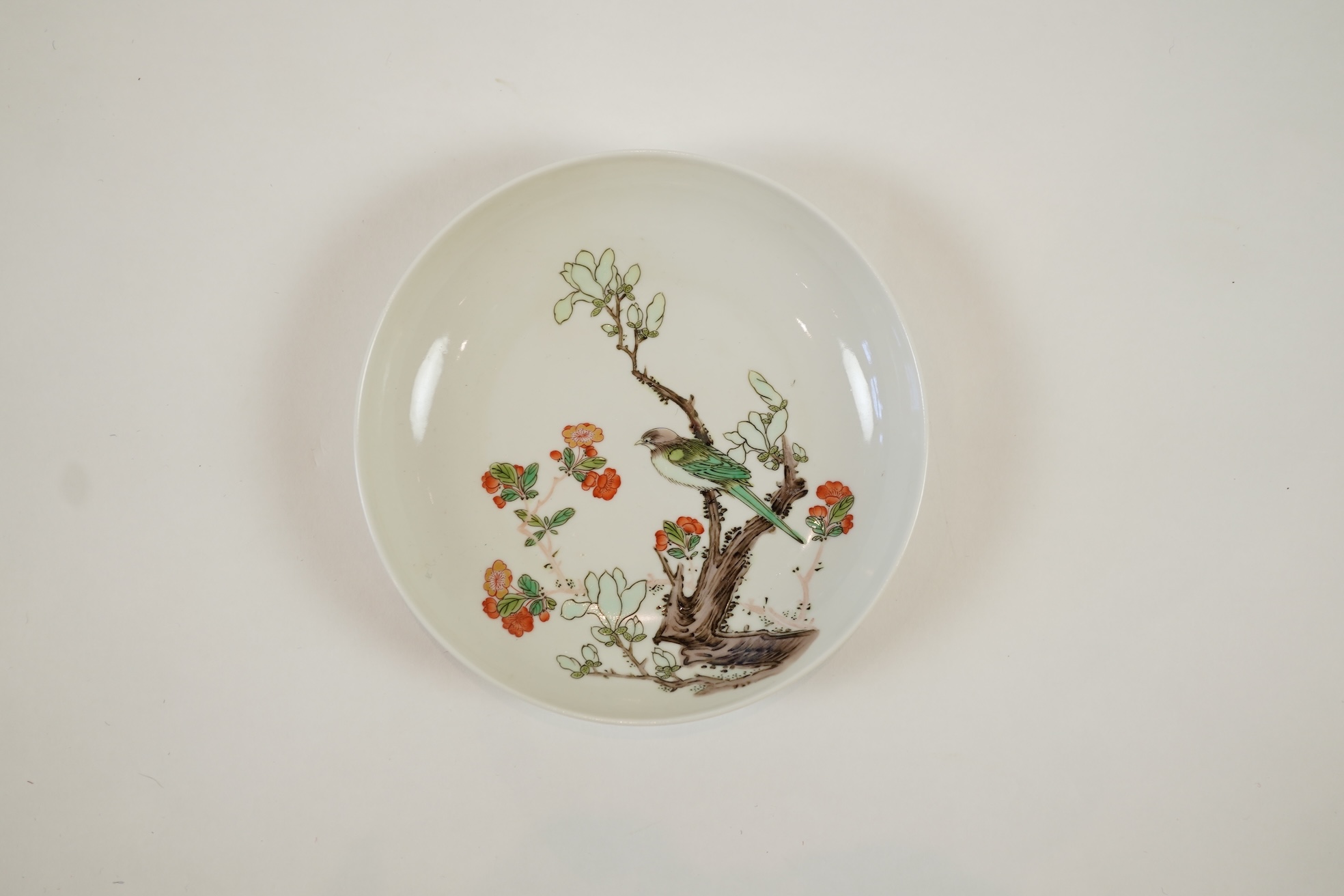 A Chinese famille verte saucer dish, Chenghua mark but later